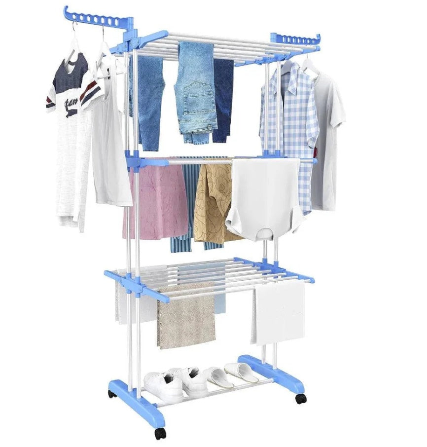 Uscator vertical, mobil si pliabil pentru rufe, cu suport umerase ZanaCasei