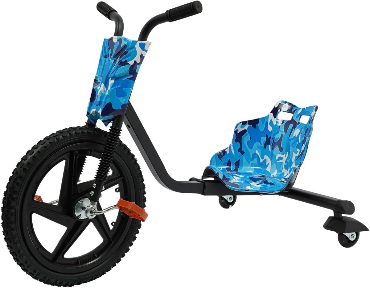 Tricicletă Drift Copii 6+ ani, Capacitate 100 kg, Pedale Antiderapante, Scaun Stabil, Roată Față 40 cm