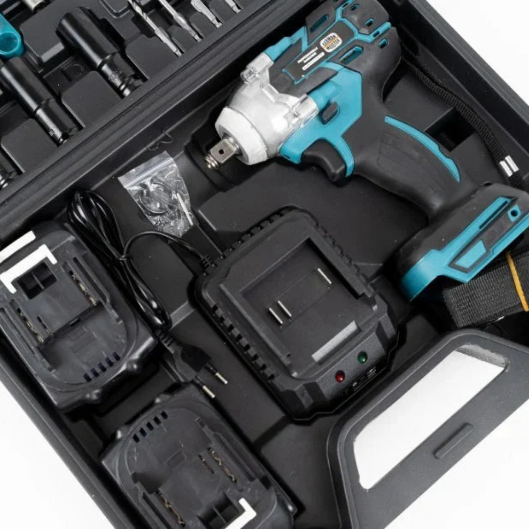 Mașină Profesională de Înșurubat cu Impact 48V – Motor Brushless, 280 Nm, 2 Acumulatori, 43 Accesorii, Valiză Transport