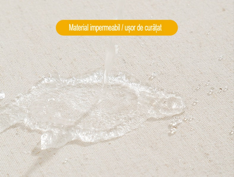 1+1 Cutie de Depozitare Pliabilă Crem, 66L – Textil Premium, Fereastră, Fermoar Dublu, Cadru Metalic, 50x40x33 cm