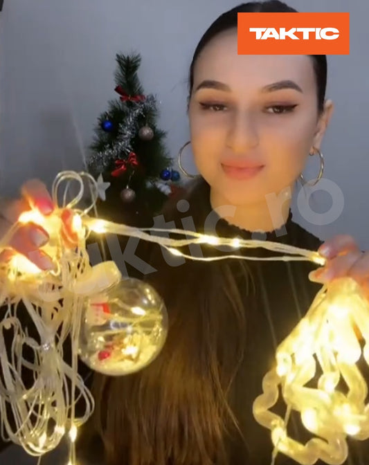 Instalatie de Craciun, 3M, Tip Perdea, 5 globuri + 5 cerculete