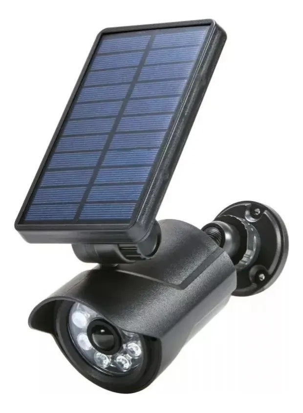 Lampa solară cu cameră decorativa, 300lm, Senzor PIR, IP65, LED Roșu, Negru