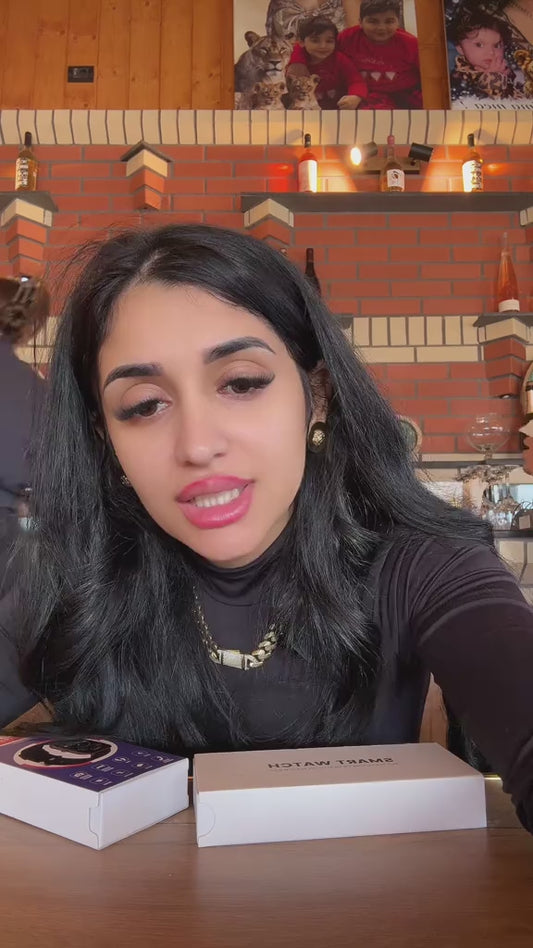 Ceas Smartwatch Dama, Curea Metalica și Silicon Sunshine Gold