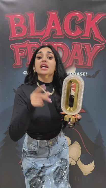 Lampă LED Cristal, Lumina Ambientală 3 Culori, Control Touch, Reîncărcabilă USB, Portabilă, Auriu