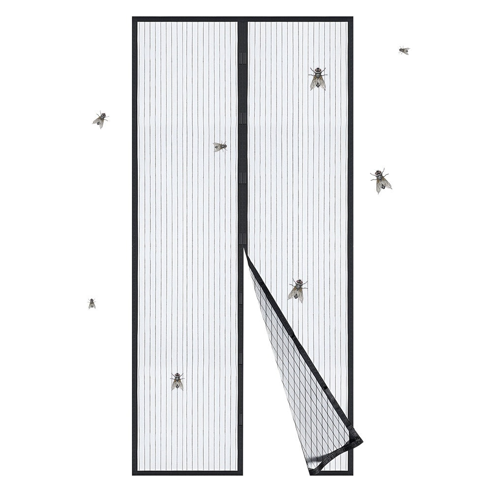 Set de 2 Plase pentru Usa cu Inchidere Magnetica, Anti-Insecte, 210x100 cm